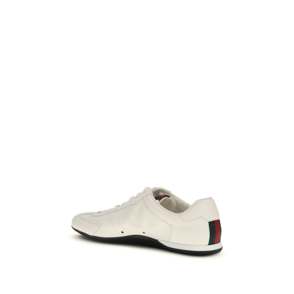 Gucci Weiße Bos Taurus Kalbsleder Low-Top-Sneaker