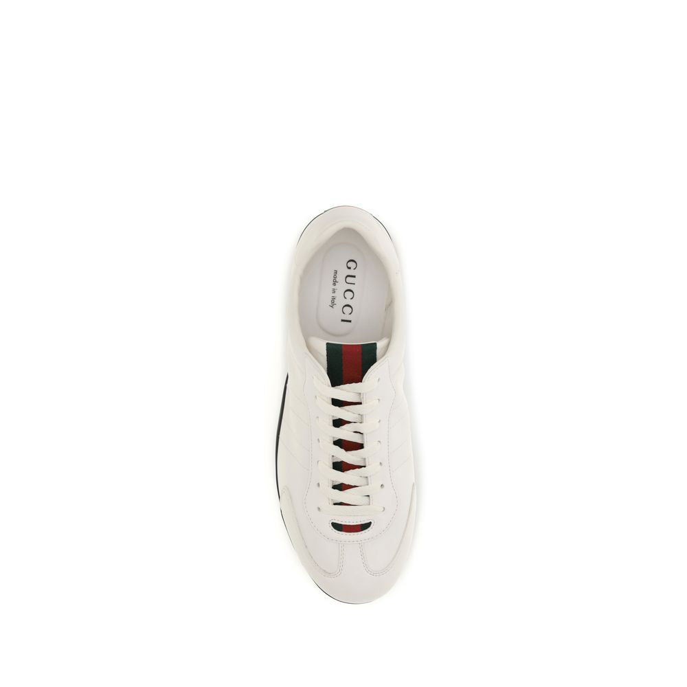 Gucci Weiße Bos Taurus Kalbsleder Low-Top-Sneaker