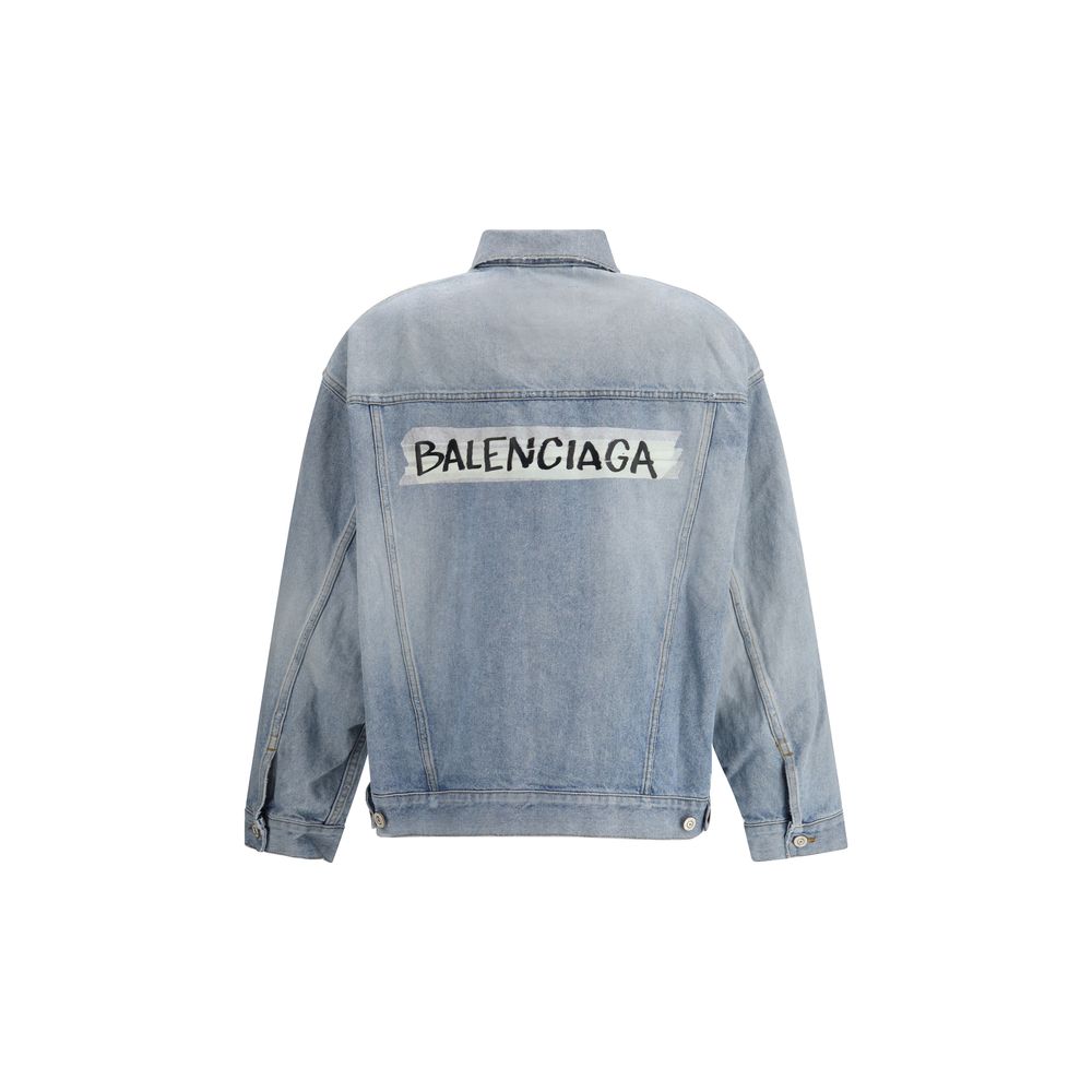 Balenciaga Blaue Jeansjacke aus Baumwolle