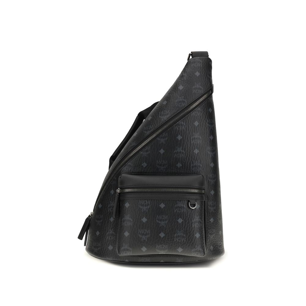 MCM Schwarze Umhängetasche aus Stoff