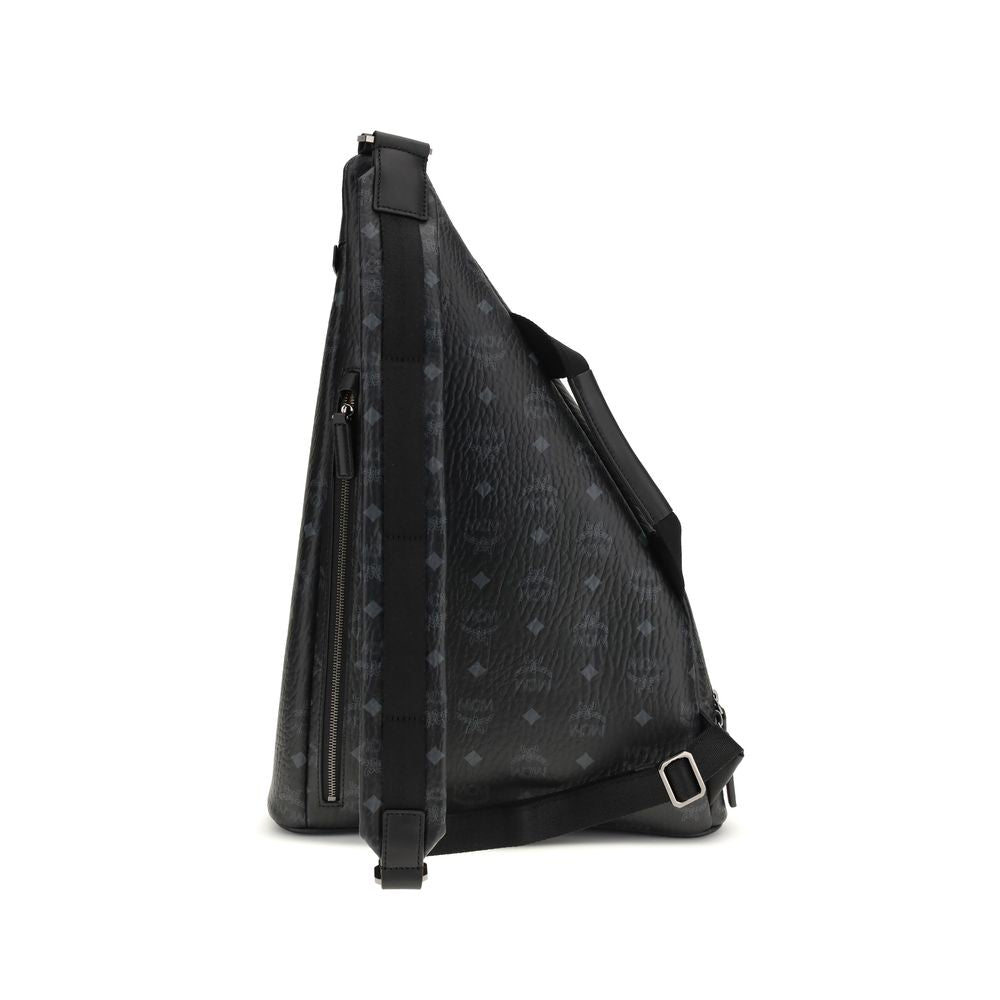 MCM Schwarze Umhängetasche aus Stoff