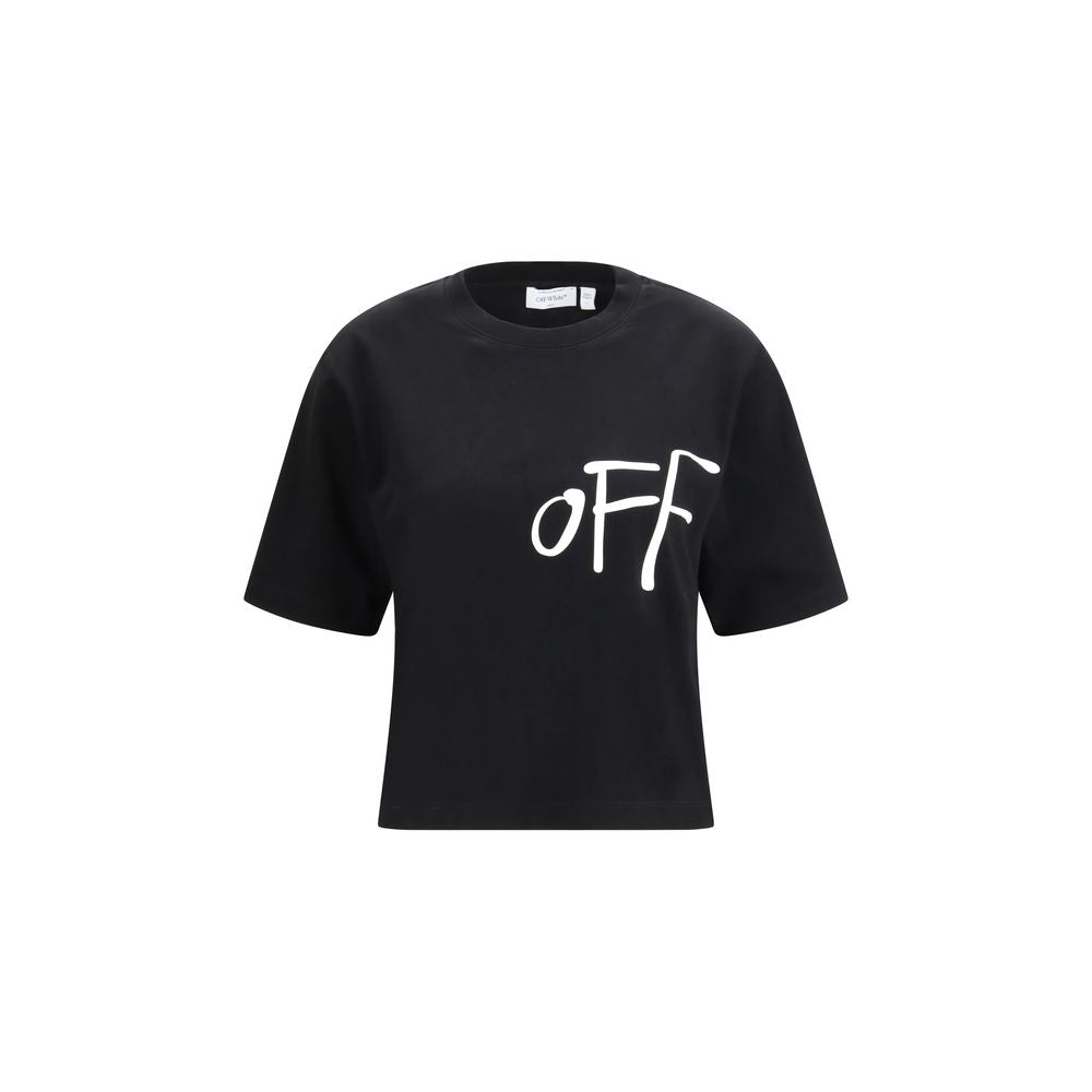 Off-White Schwarzes Baumwoll-T-Shirt