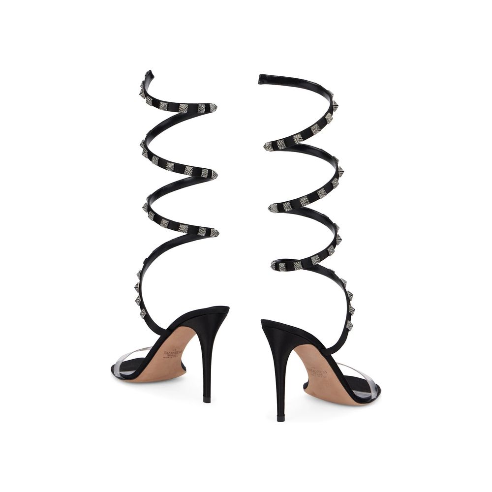 Valentino Garavani Schwarze Stilettosandalen aus Lammleder