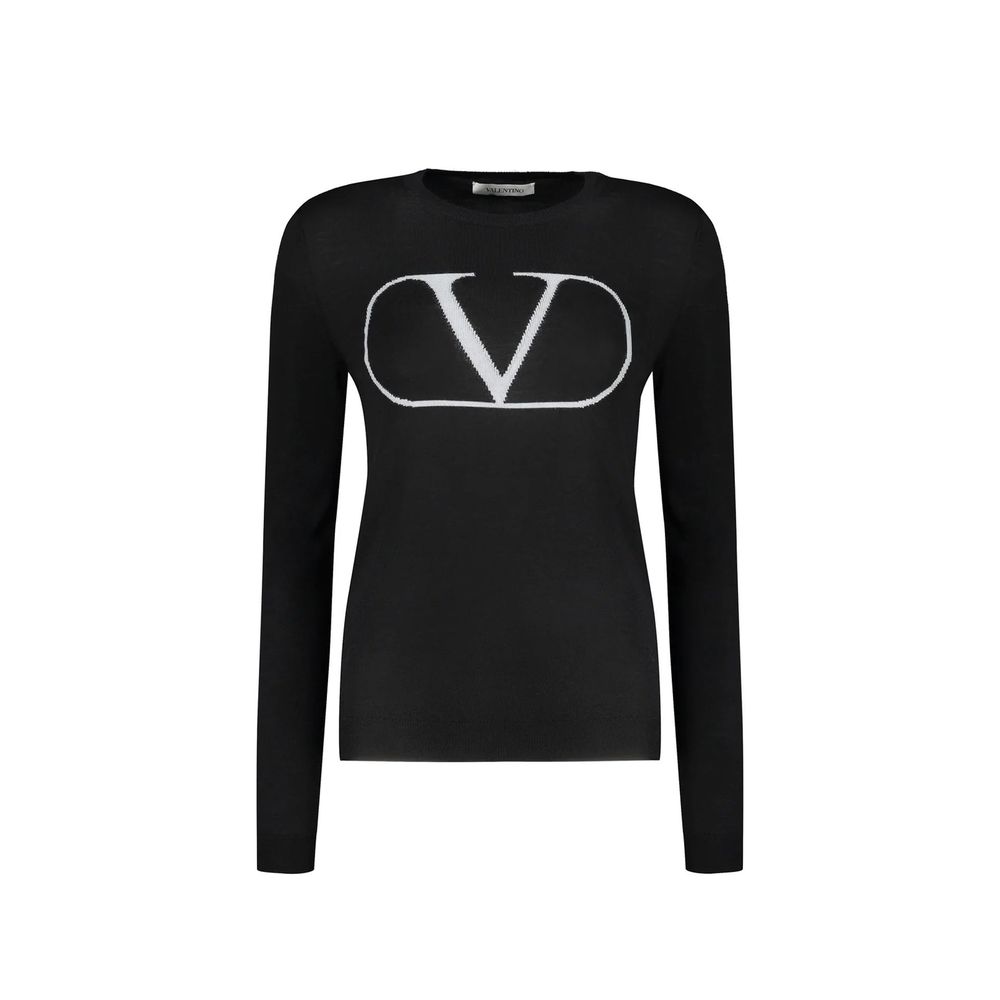 Valentino Schwarzer Sweatshirt aus reiner Schurwolle