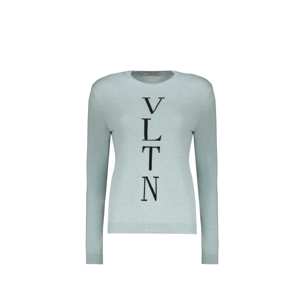 Valentino Blauer Angora-Pullover