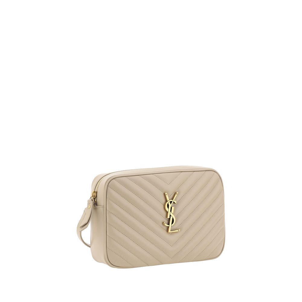 Saint Laurent Beige Kalbsleder Bos Taurus Schultertasche