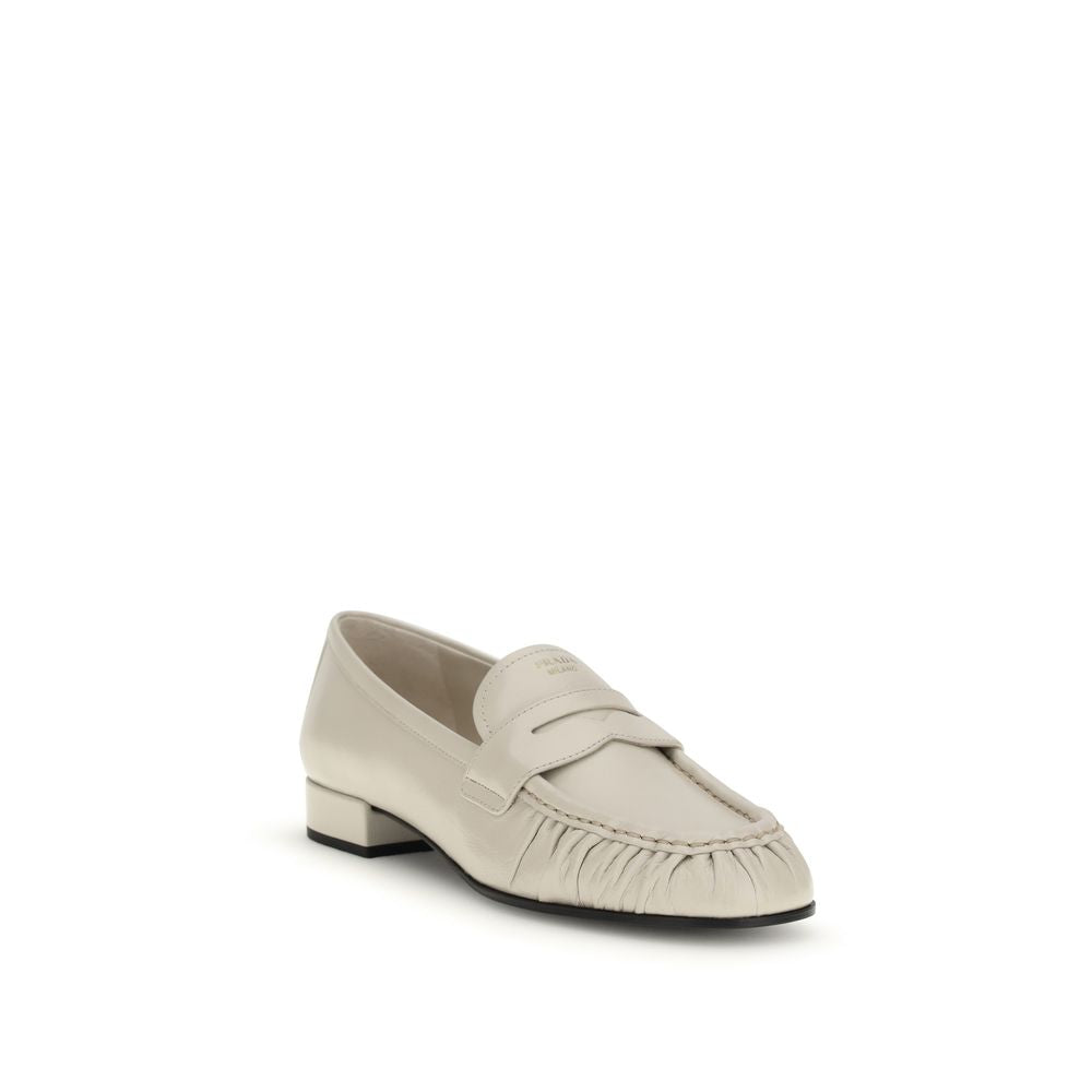 Prada Beige Kalbsleder Bos Taurus Slipper-Loafer