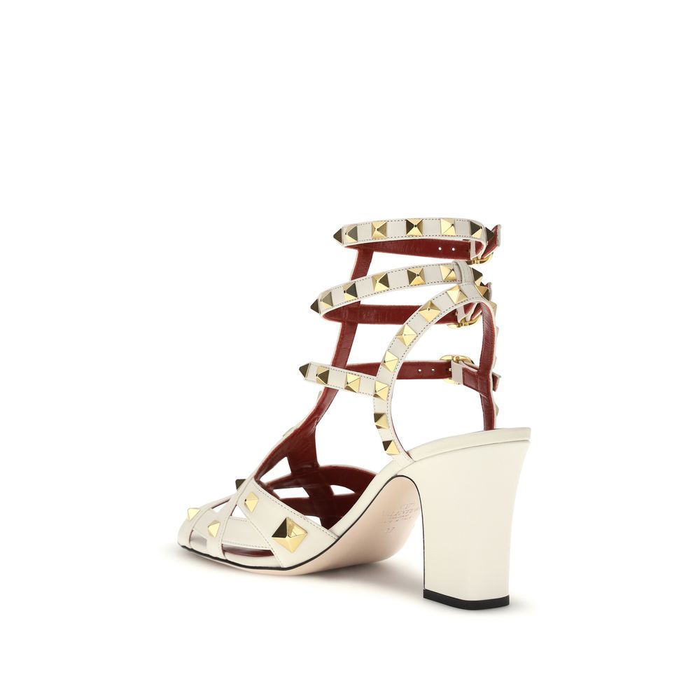 Valentino Garavani Braune Stiletto-Sandalen aus Ziegenleder