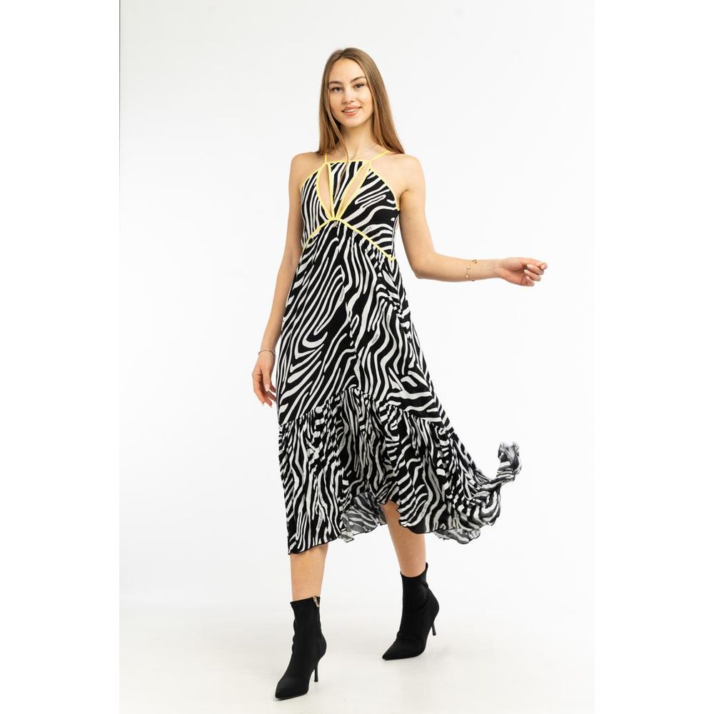 Patrizia Pepe Schwarzes Viskose-Freizeitkleid