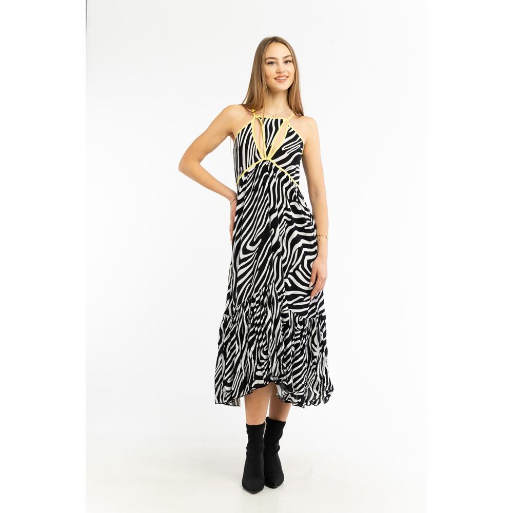 Patrizia Pepe Schwarzes Viskose-Freizeitkleid