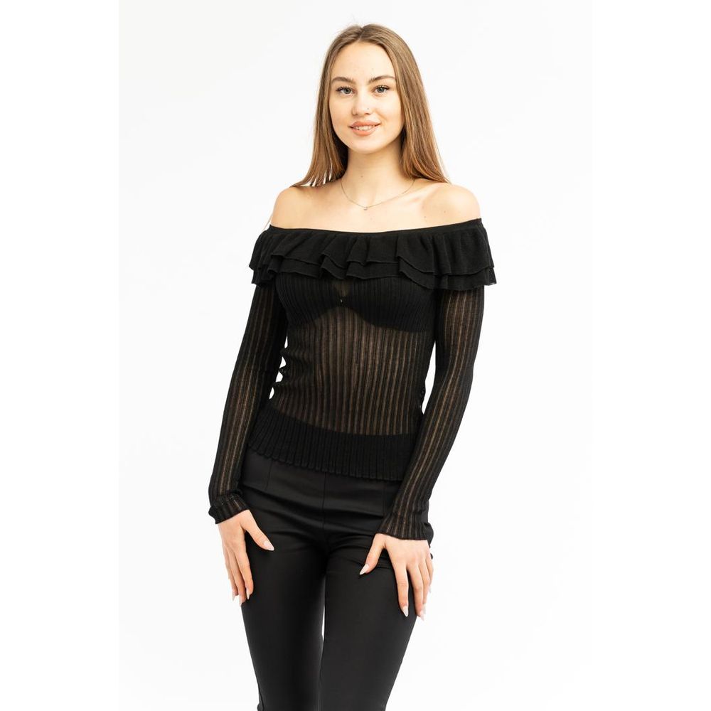 Patrizia Pepe Schwarzer Sweatshirt aus Viskose