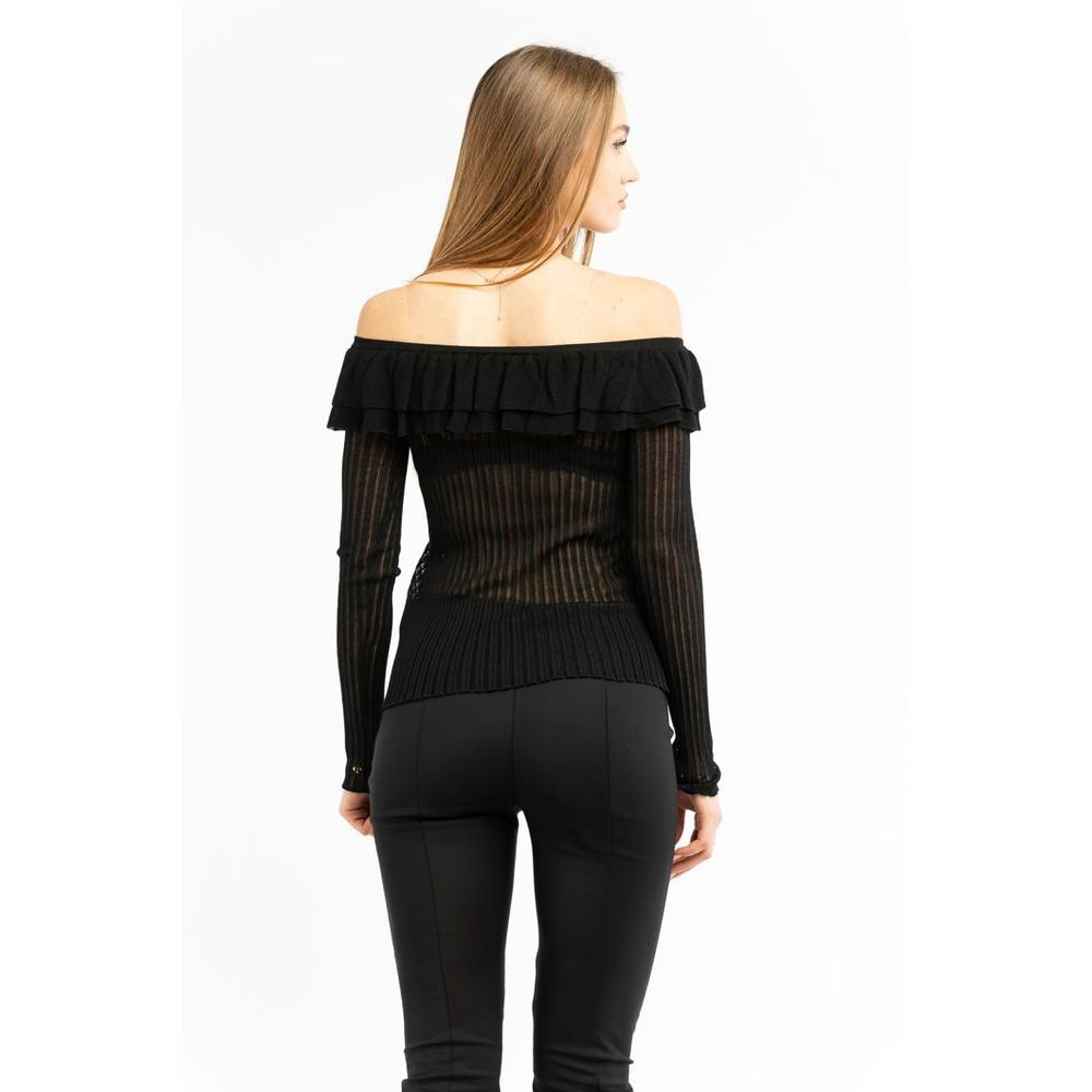 Patrizia Pepe Schwarzer Sweatshirt aus Viskose