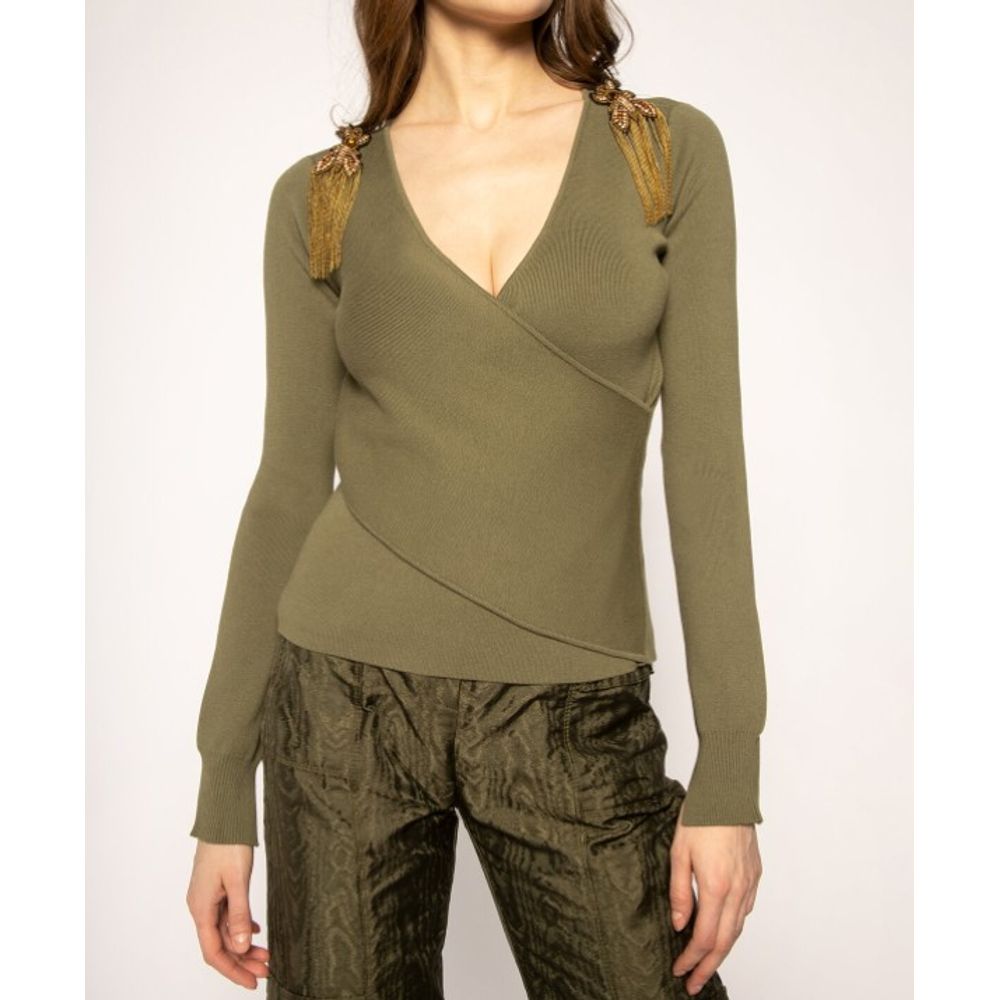 Patrizia Pepe Grüner Viskose-Pullover