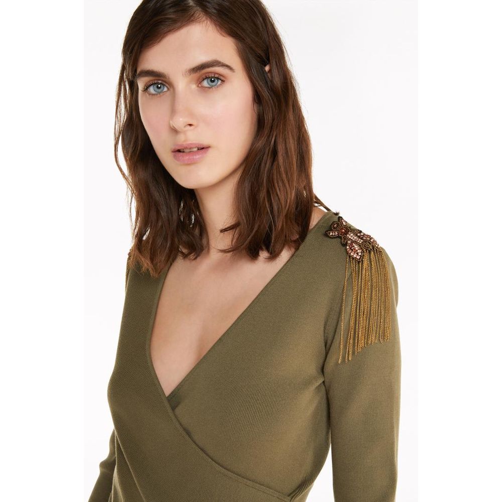 Patrizia Pepe Grüner Viskose-Pullover
