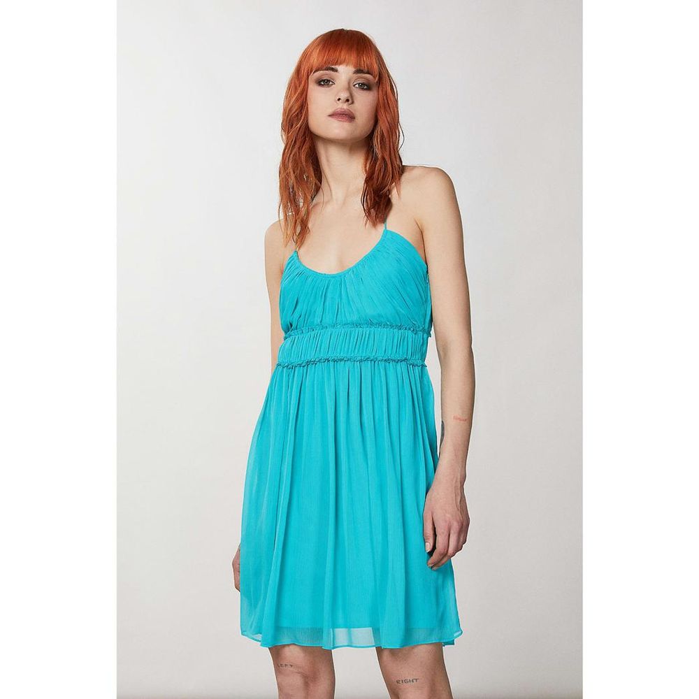 Patrizia Pepe Türkisfarbenes Freizeitkleid aus Polyester