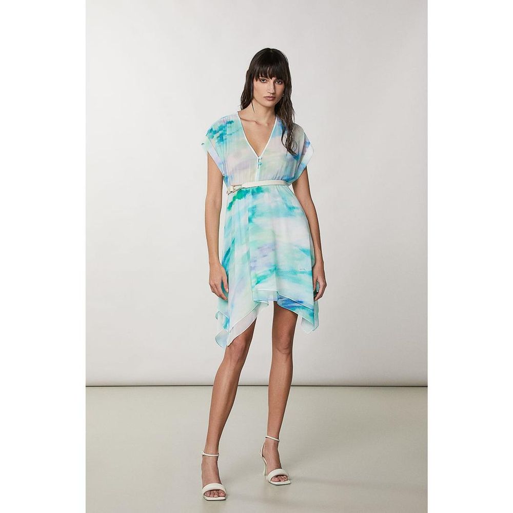 Patrizia Pepe Türkisfarbenes Polyester-Freizeitkleid