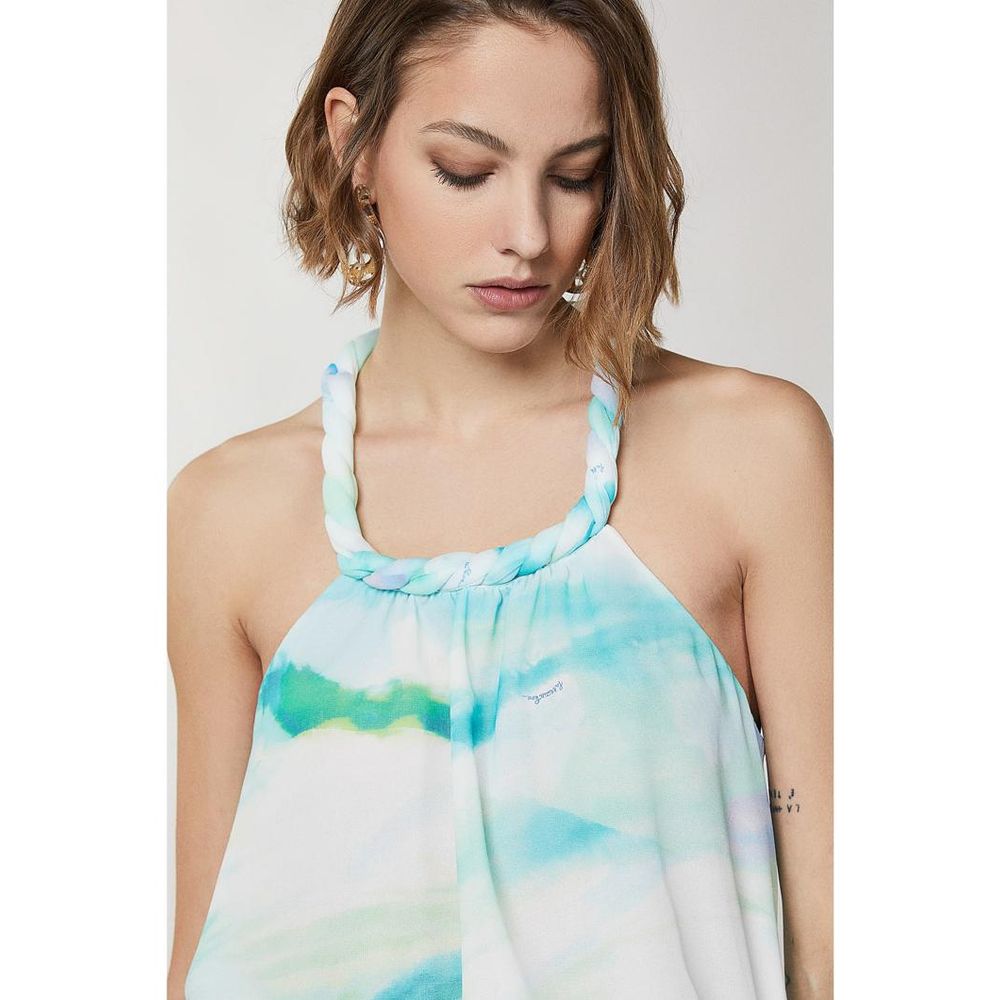Patrizia Pepe Türkisfarbene Tanktops aus Polyester