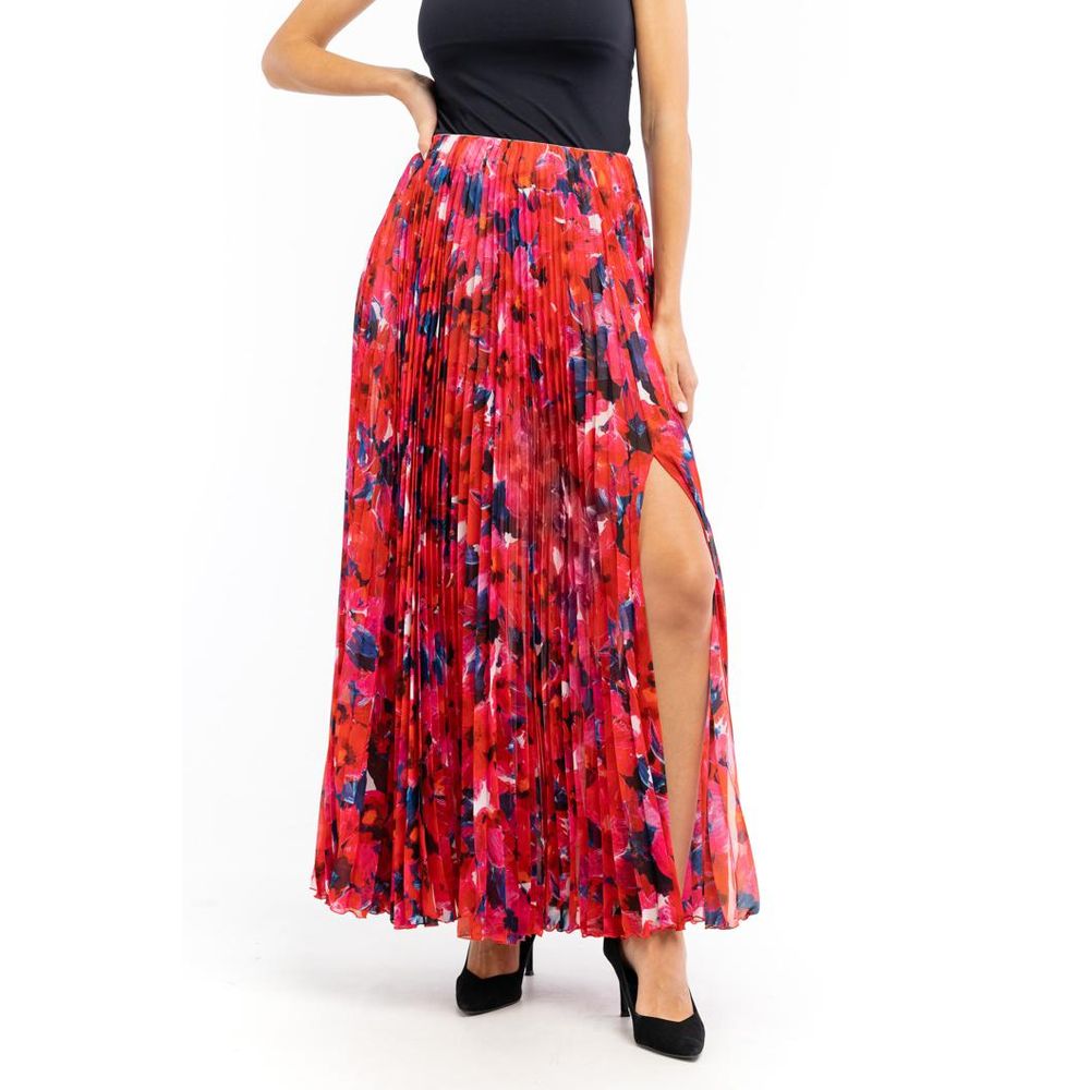 Patrizia Pepe Langer Rock aus rotem Polyester