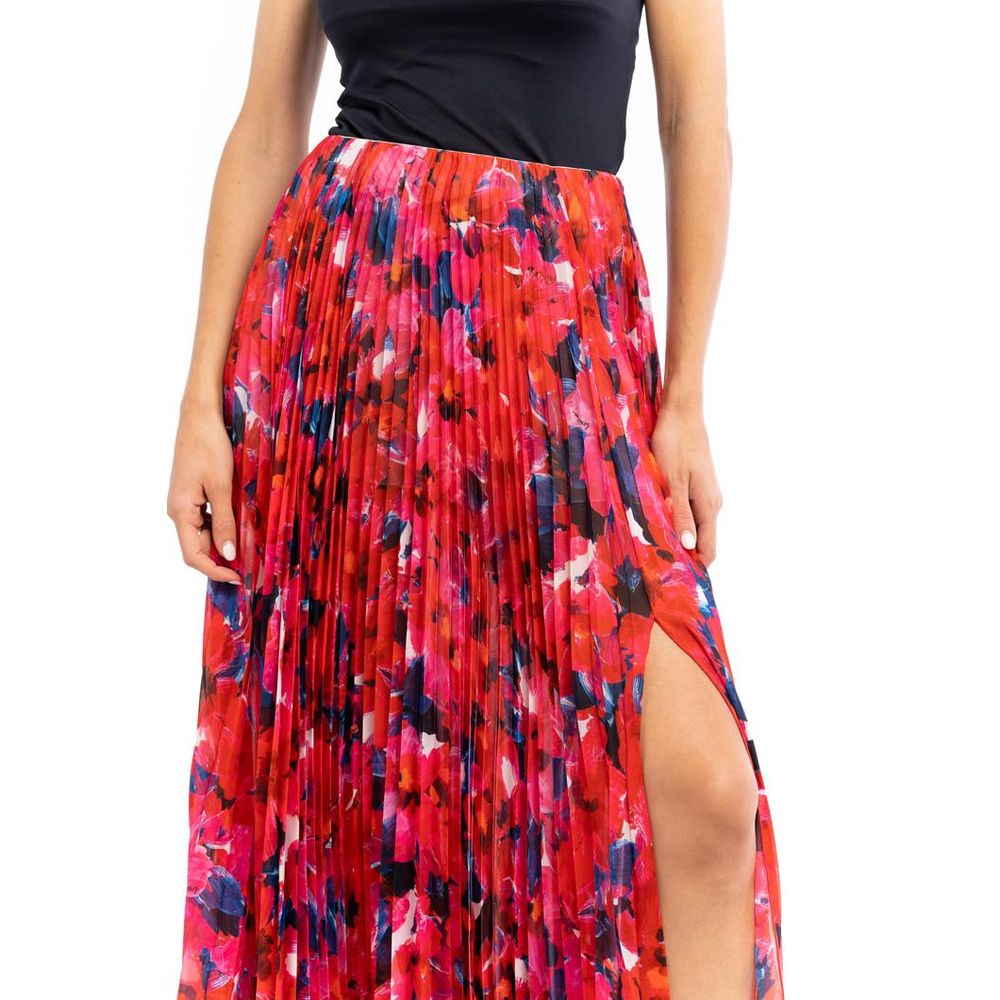Patrizia Pepe Langer Rock aus rotem Polyester