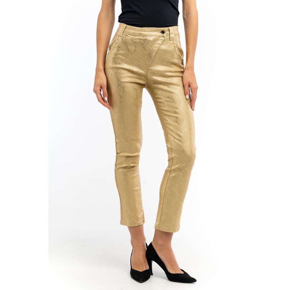 Patrizia Pepe Leggings aus Baumwolle in Gold