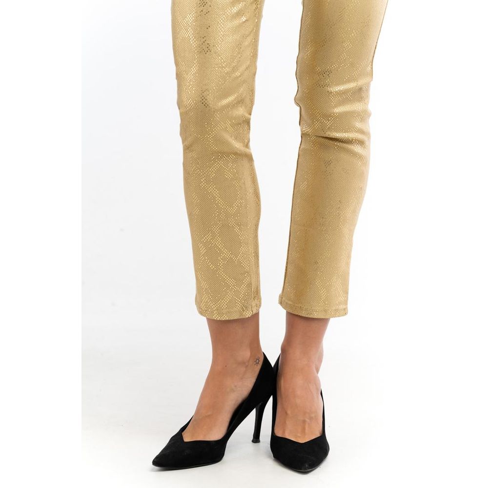 Patrizia Pepe Leggings aus Baumwolle in Gold