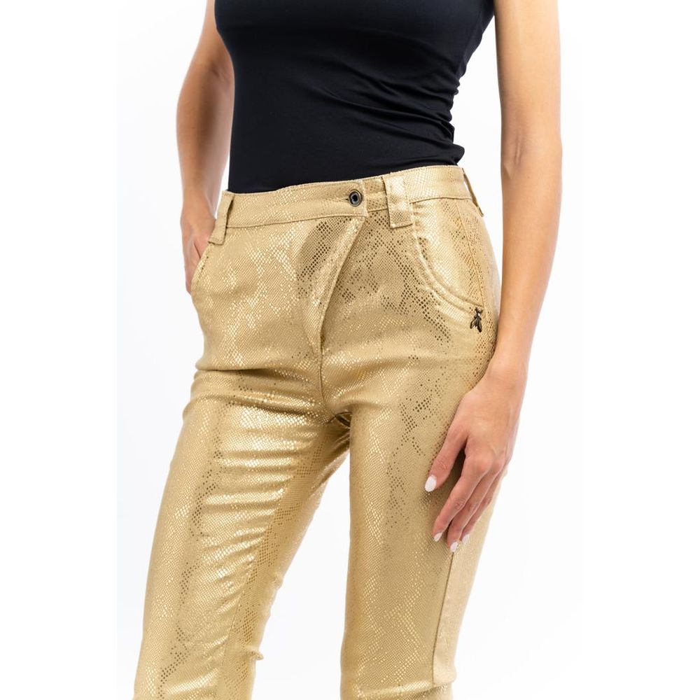 Patrizia Pepe Leggings aus Baumwolle in Gold