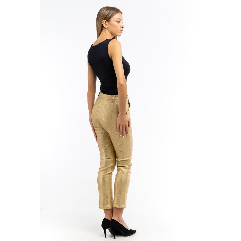 Patrizia Pepe Leggings aus Baumwolle in Gold