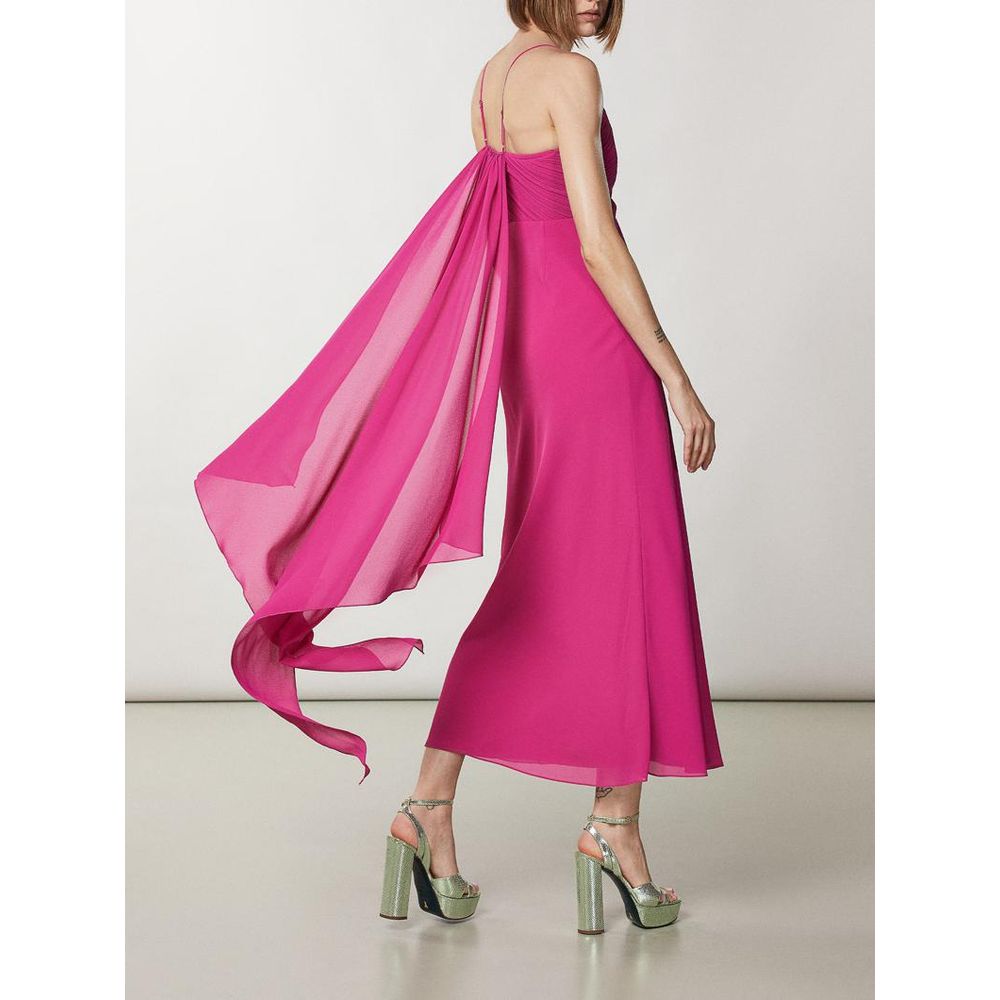 Patrizia Pepe Fuchsiafarbenes Polyester-Freizeitkleid