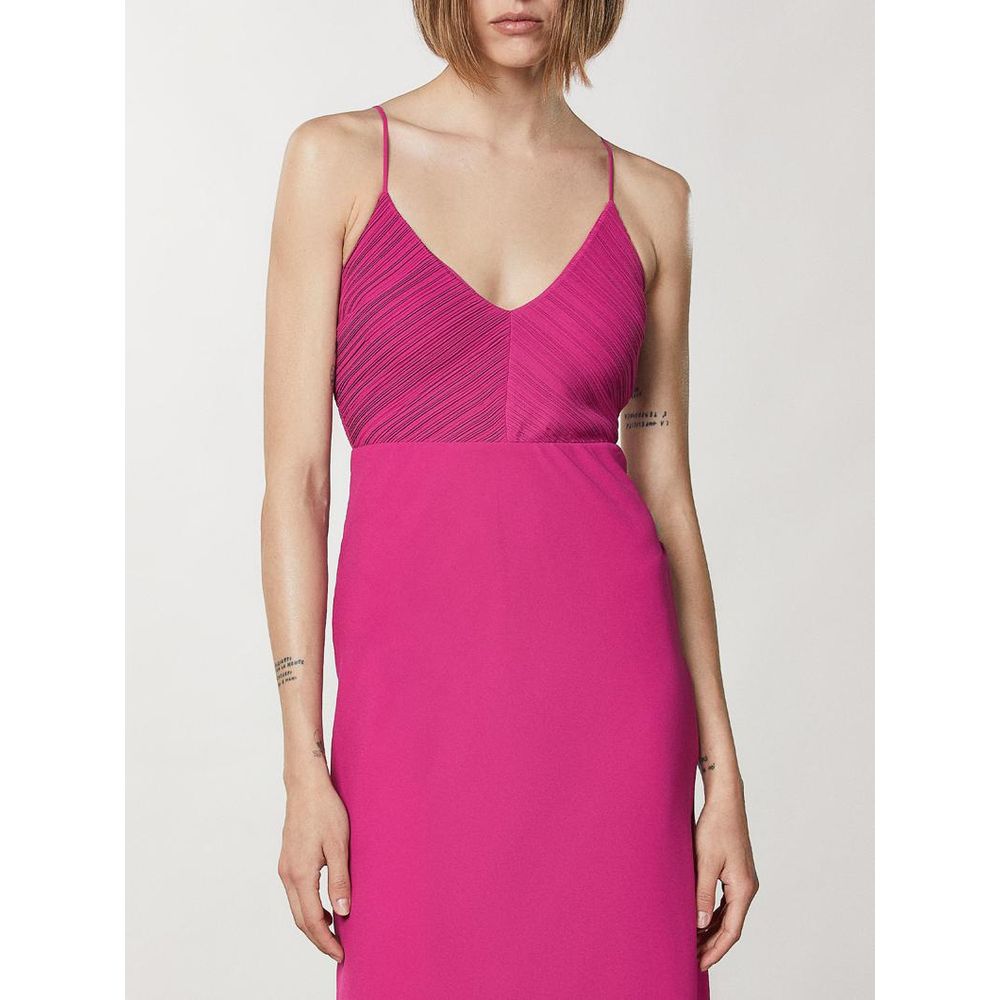 Patrizia Pepe Fuchsiafarbenes Polyester-Freizeitkleid