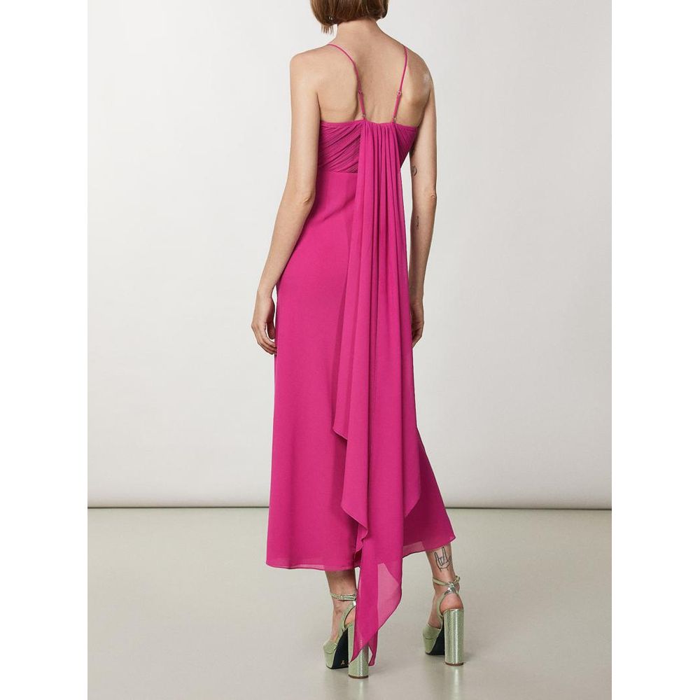 Patrizia Pepe Fuchsiafarbenes Polyester-Freizeitkleid