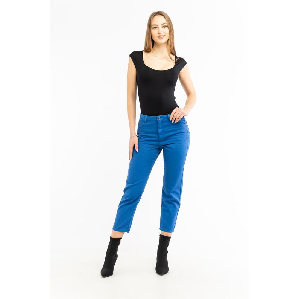 Patrizia Pepe Blaue Baumwoll-Freizeithose