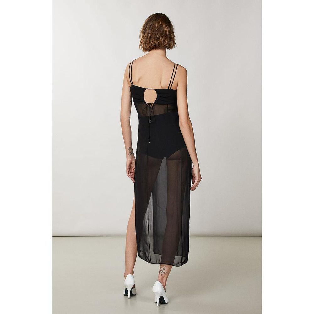Patrizia Pepe Schwarzes Viskose-Cocktailkleid