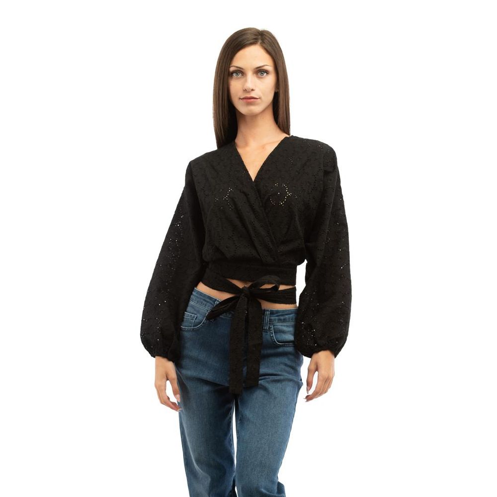 Patrizia Pepe Schwarze Baumwollbluse