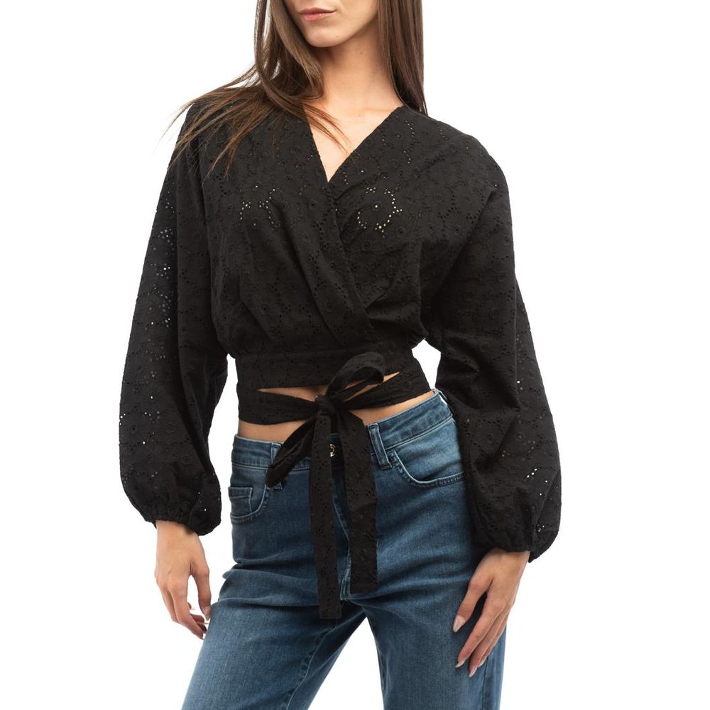 Patrizia Pepe Schwarze Baumwollbluse