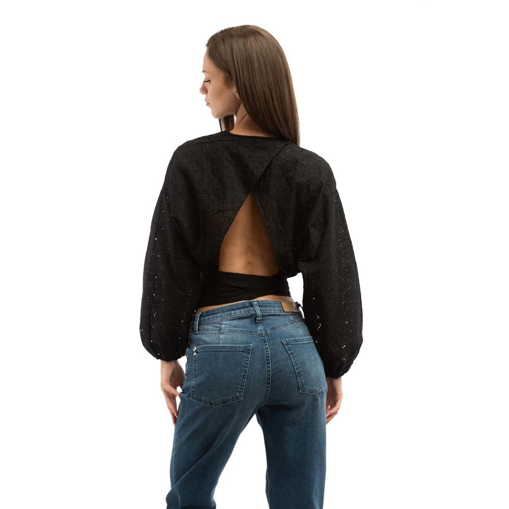 Patrizia Pepe Schwarze Baumwollbluse