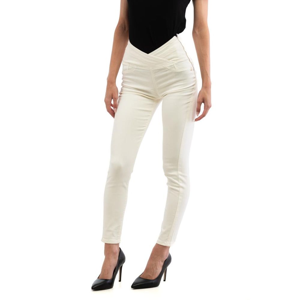 Patrizia Pepe Weiße Baumwoll-Skinny-Hose