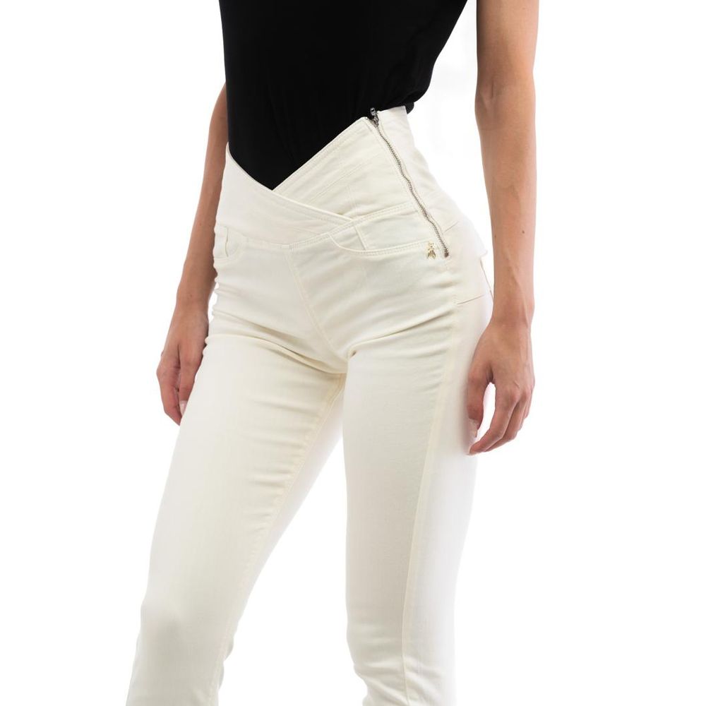 Patrizia Pepe Weiße Baumwoll-Skinny-Hose