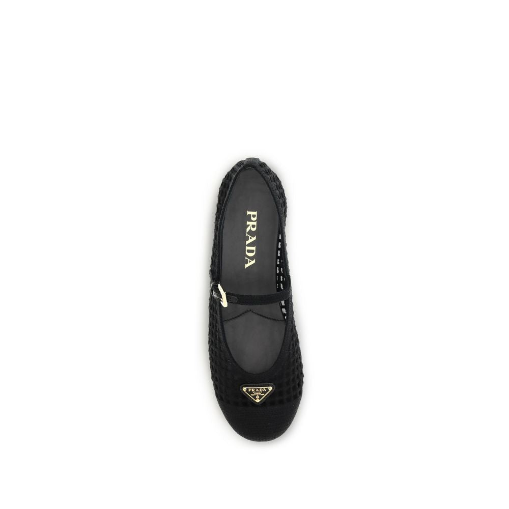 Prada Schwarze Ballerinas aus Baumwolle