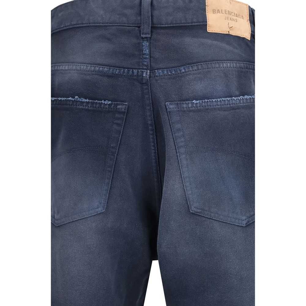 Balenciaga Blaue Jeans aus Baumwolle im Relaxed Fit