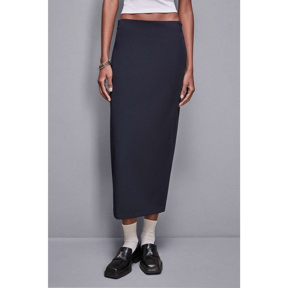 Patrizia Pepe Langer Rock in Marineblau aus Polyester