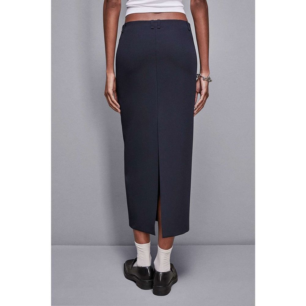 Patrizia Pepe Langer Rock in Marineblau aus Polyester
