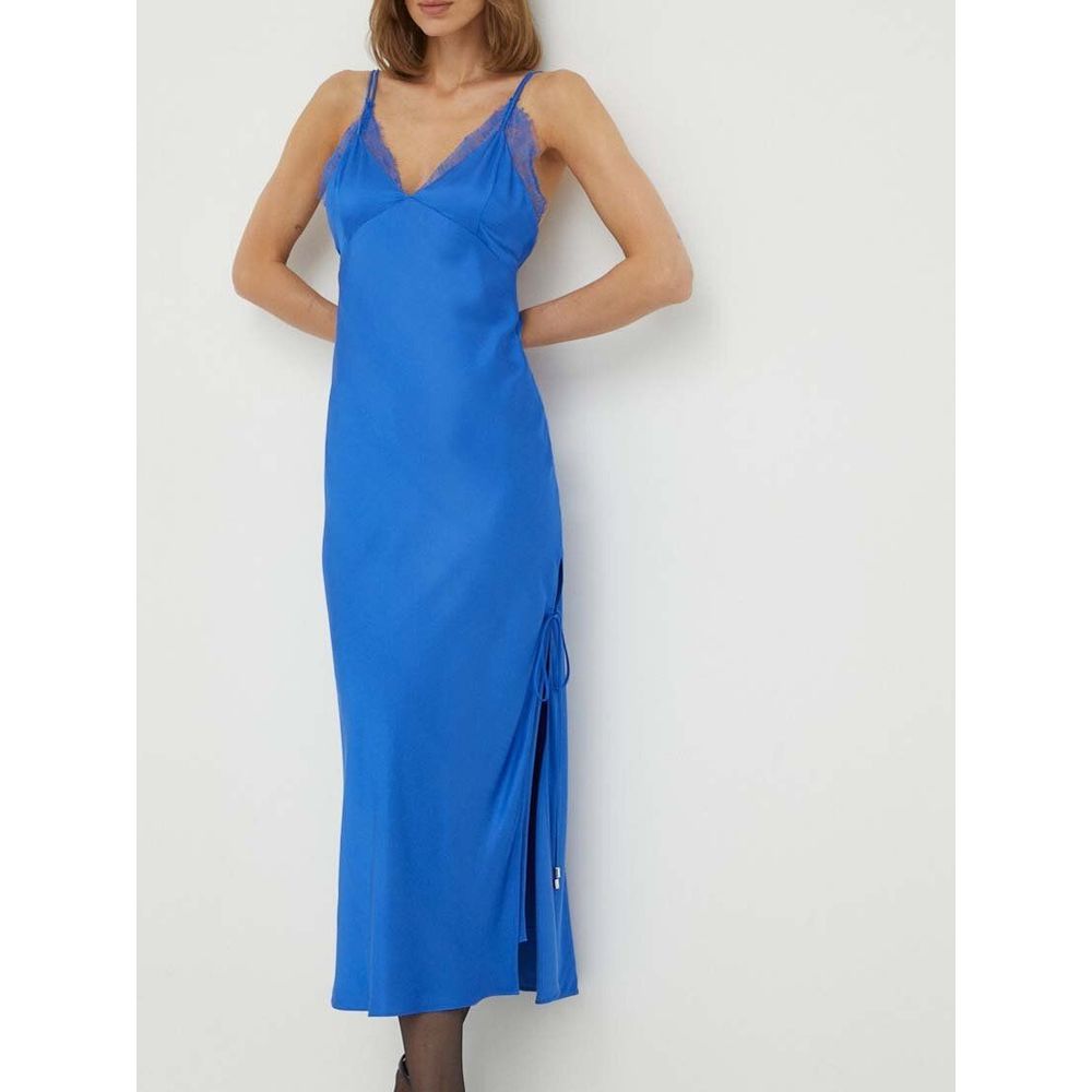 Patrizia Pepe Blaues Viskose Freizeitkleid