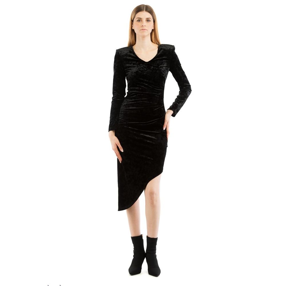 Patrizia Pepe Schwarzes Polyester Freizeitkleid