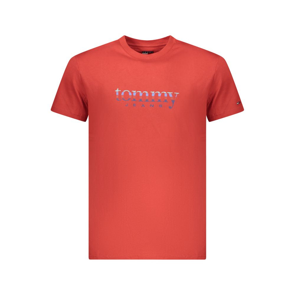 Tommy Hilfiger Rotes Baumwoll-T-Shirt für Herren
