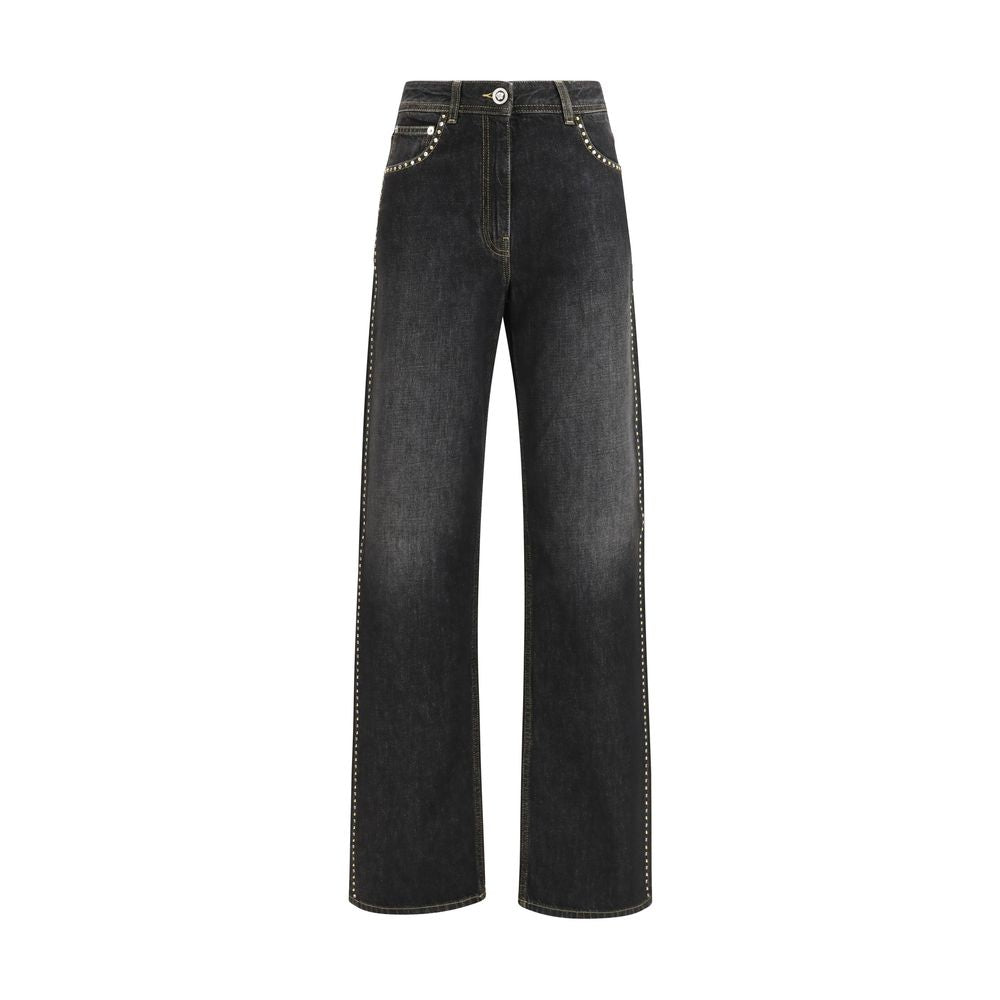 Versace Schwarze Jeans aus Baumwolle im geraden Schnitt