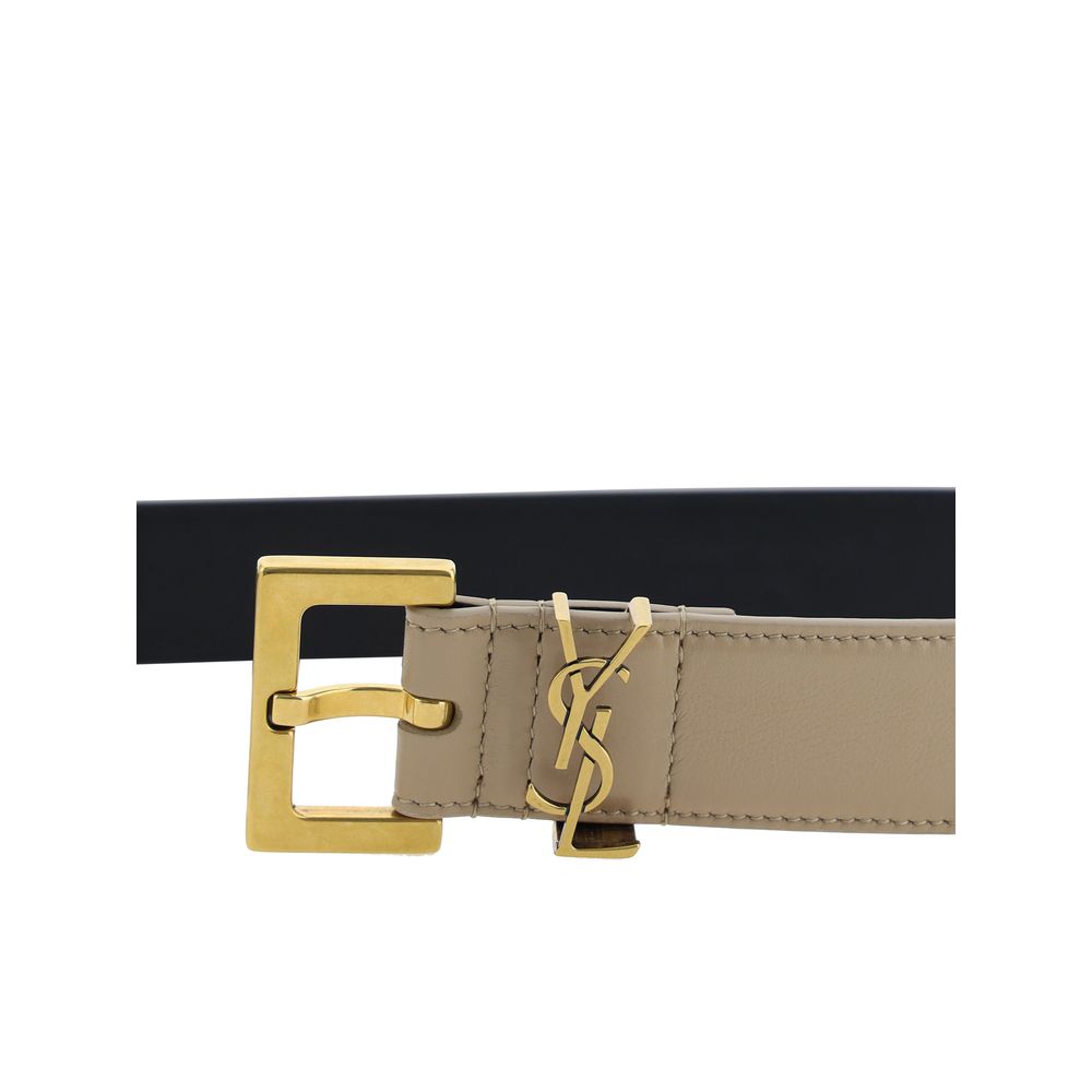 Saint Laurent Brauner Kalbsleder Bos Taurus Regular Gürtel
