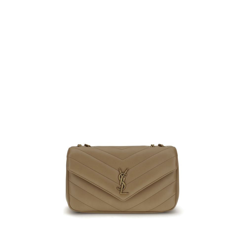 Saint Laurent Beige Kalbsleder Bos Taurus Schultertasche