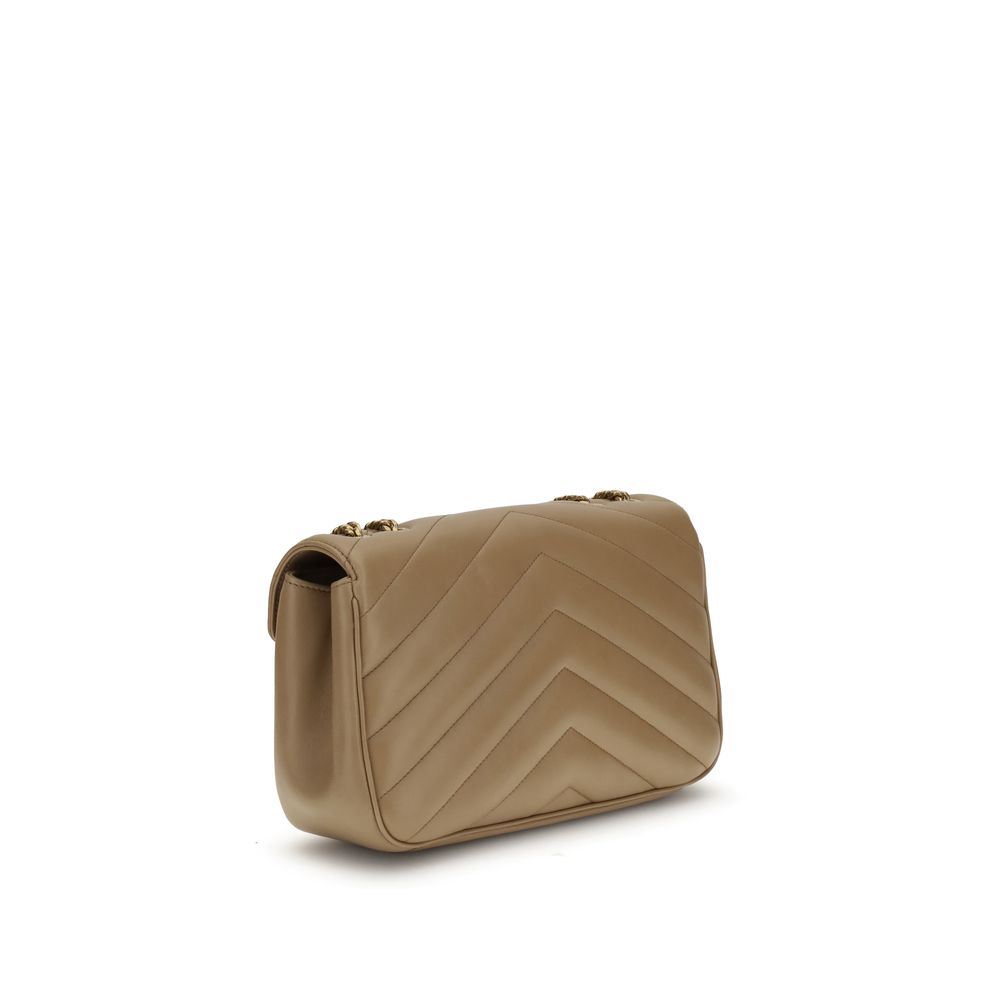 Saint Laurent Beige Kalbsleder Bos Taurus Schultertasche