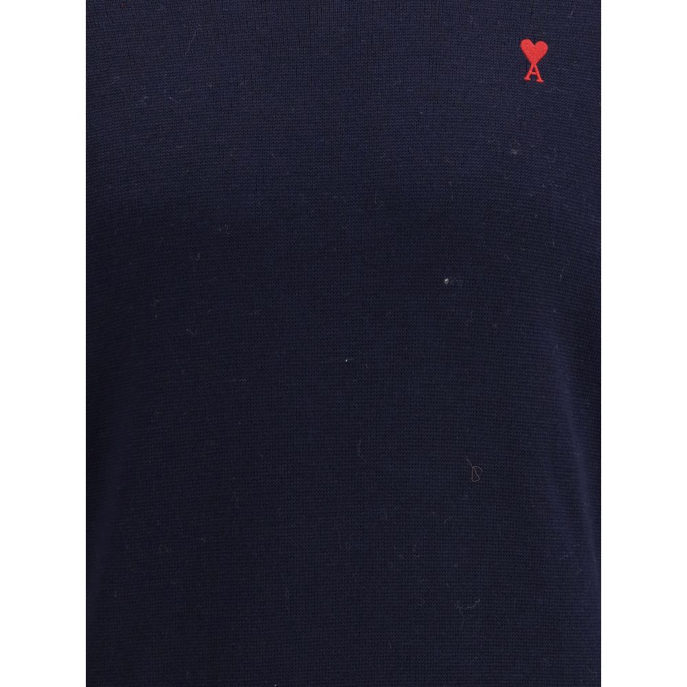 Ami Paris Blauer Pullover aus Merinowolle