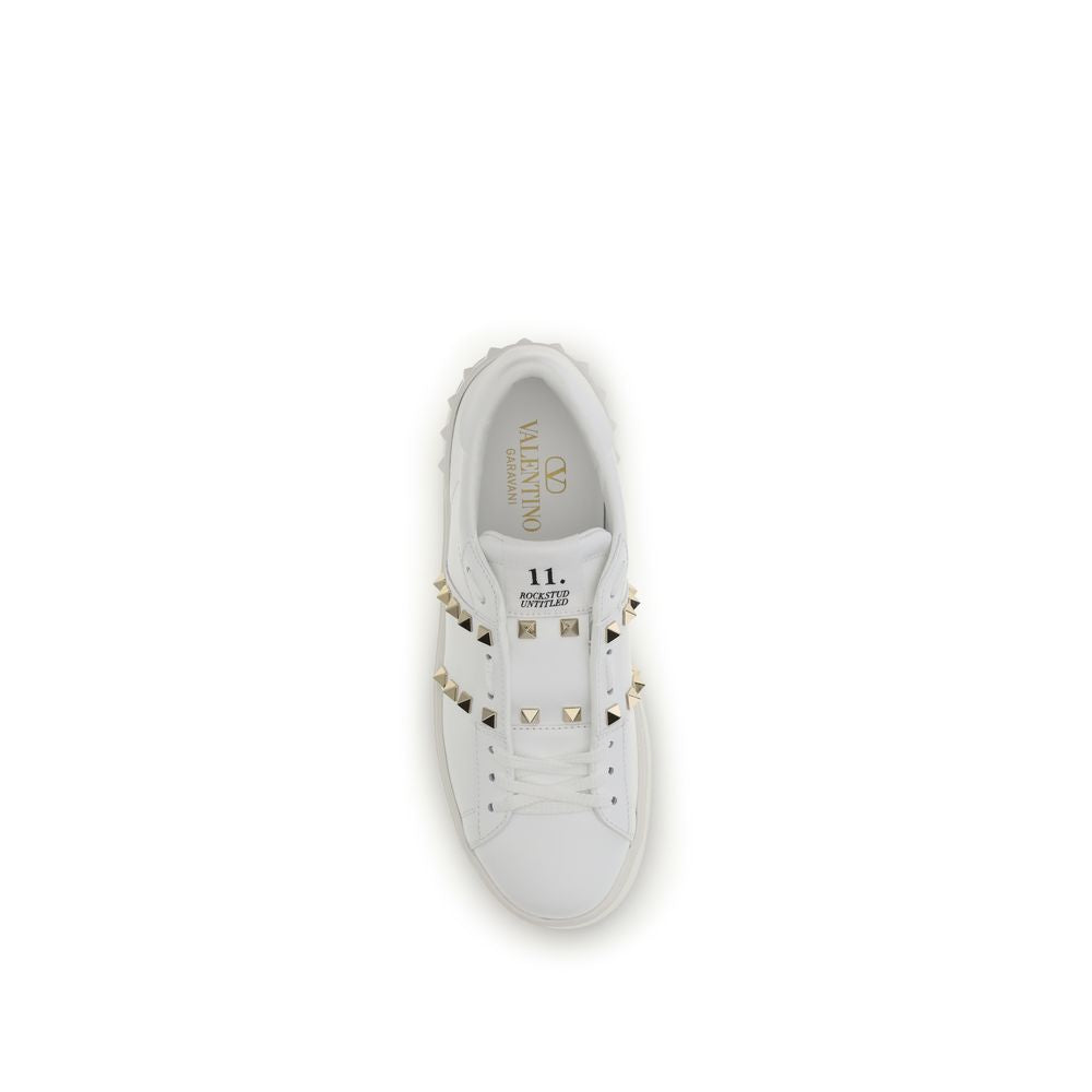 Valentino Garavani Weiße Bos Taurus Kalbsleder Plateau-Sneaker
